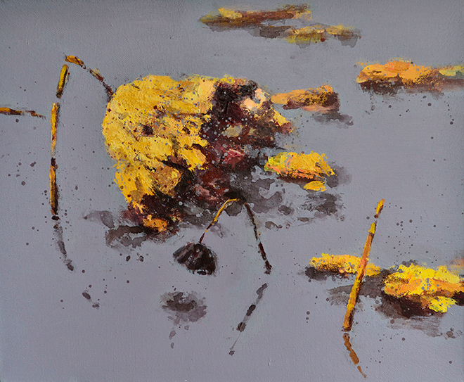 荷语之十一，油画73x60cm