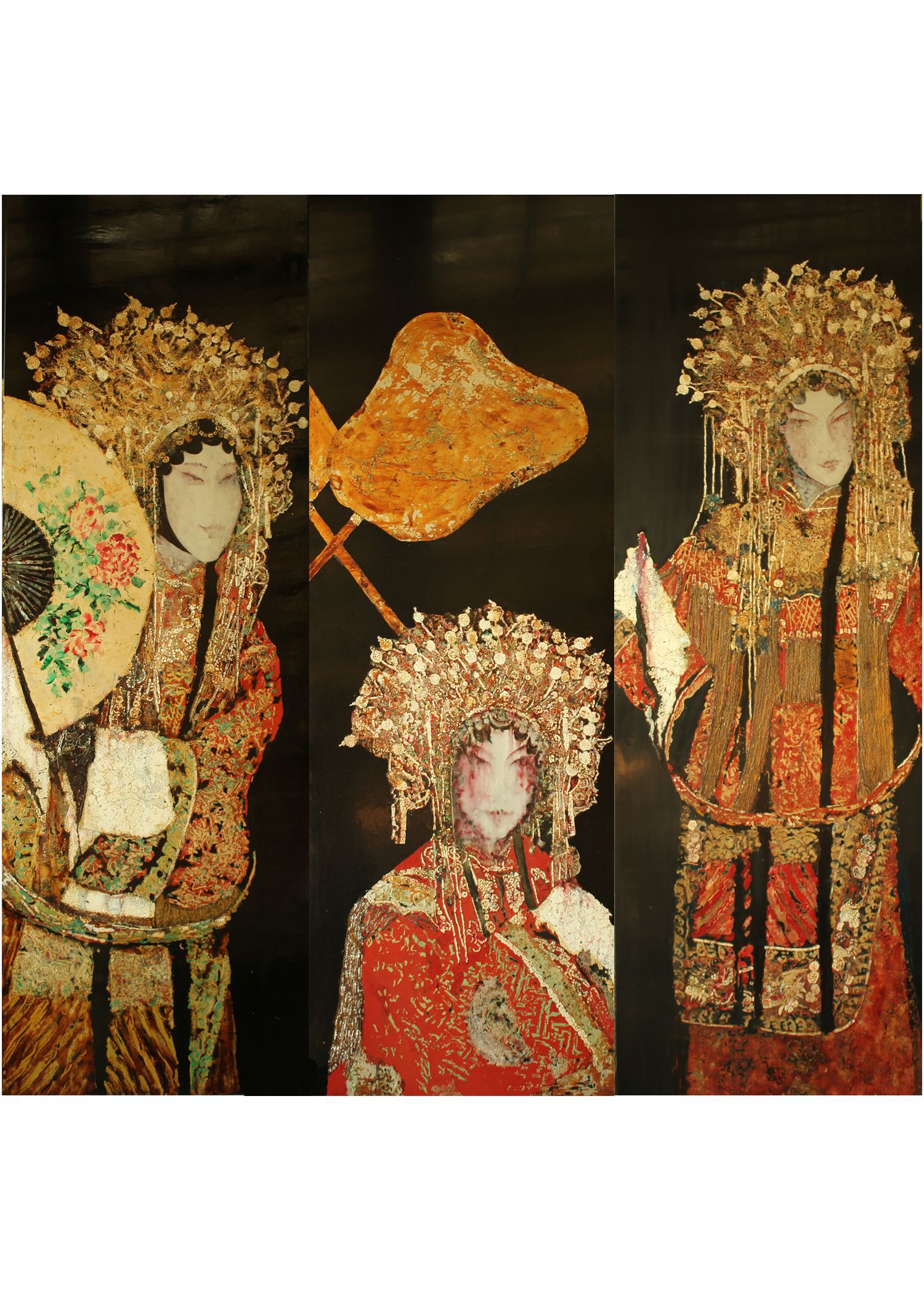 漆画《戏之一、二、三》 180cmx180cm 漆画《戏之一、二、三》 180cmx180cm