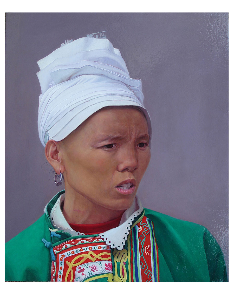 《阿嫂》2007年获“时代精神”—全国油画肖像展优秀奖，45x55cm中国美协主办，美术杂志刊登